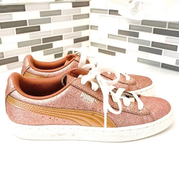 Puma Shoes - Puma Basket Rose Gold Sneakers
